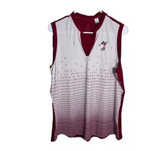 Disney Adidas Golf Minnie Mouse Tank Top Women's XL White Red Sleeveless